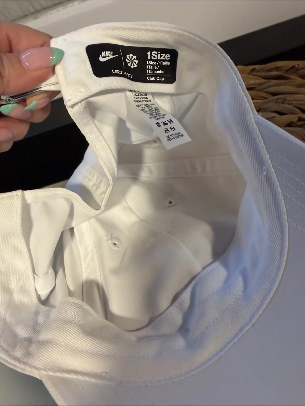 Nike Kids Club Cap White Dri-FIT Metal Swoosh Adjustable Hat NWT